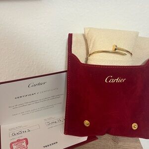 Cartier Gold Nail Bracelet with Red Velvet Pouch